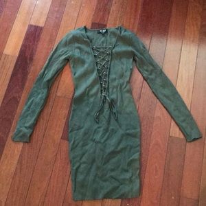 Olive green bandage dress